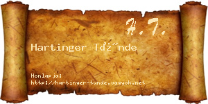 Hartinger Tünde névjegykártya